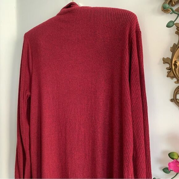 KNIT CARDIGAN BURGUNDY - Picture 3 of 8